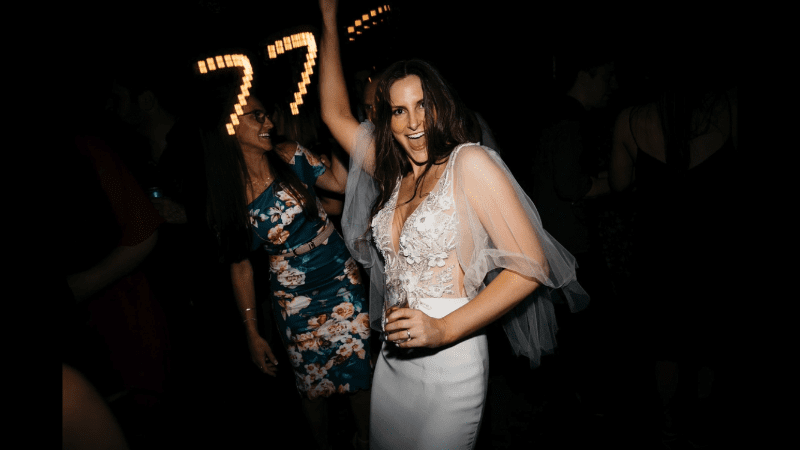 Bride Dances To DJ At Mornington Peninsula Wedding