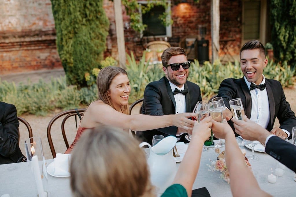 Wedding Guests At Outdoor Wedding Reception