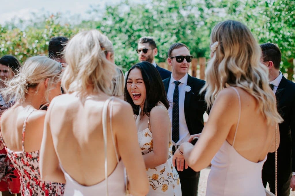 Wedding Guests At Wedding Ceremony At Euroa Butter Factory