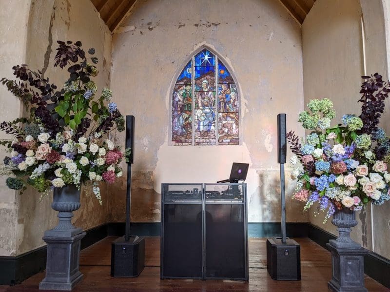 Churchill Wedding DJ set up