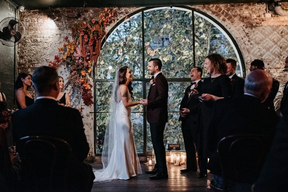 Bride And Groom At Panam Dining Room Fitzroy Wedding White Rabbit Productions