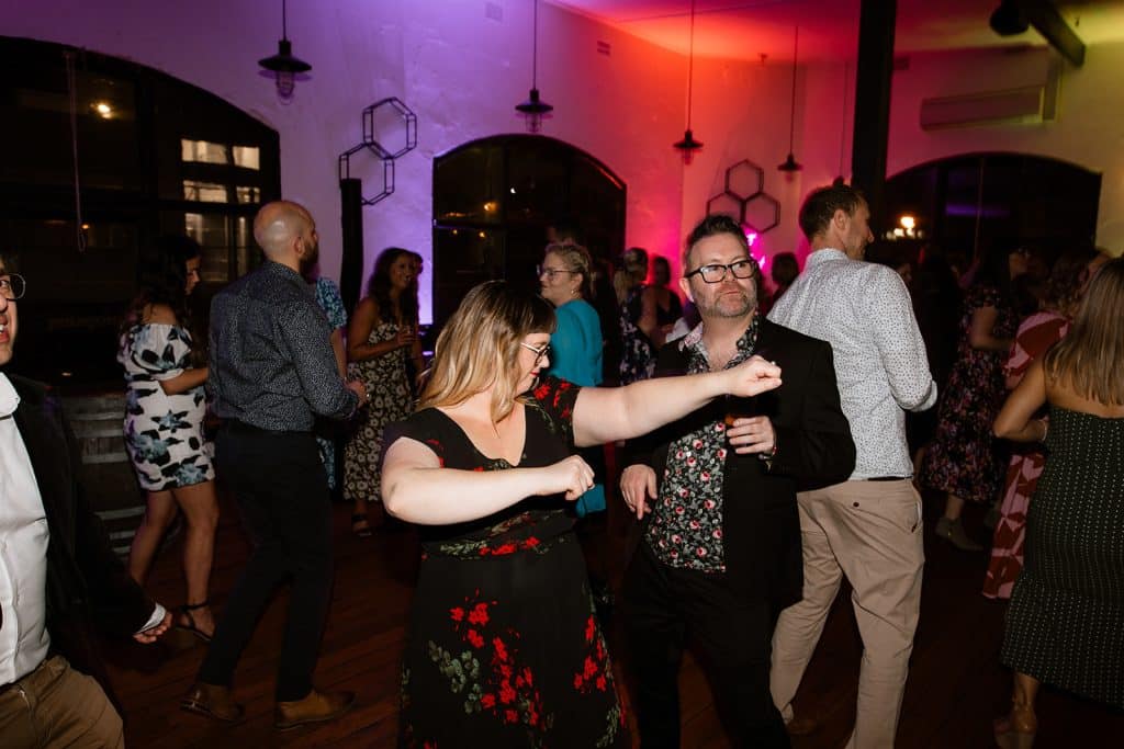 Colourful-Party-Lights-by-One-More-Song-DJs-at-Craft-and-Co-Wedding-in-Collingwood-Photographed-by-Brendan-Creaser